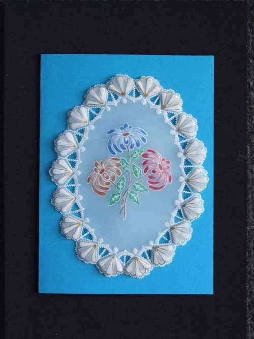 Carte en Pergamano fleurs